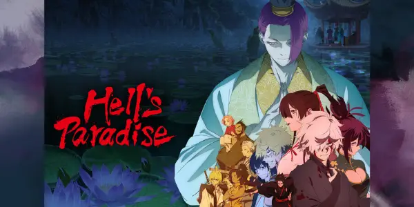 Promotional image for Hell’s Paradise Season 2 featuring dark fantasy action, intense battles, and psychological thriller elements.