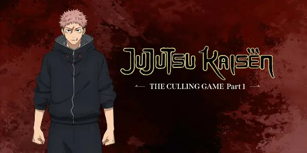 Promotional image for Jujutsu Kaisen Season 3 featuring intense supernatural battles from the Culling Game arc.