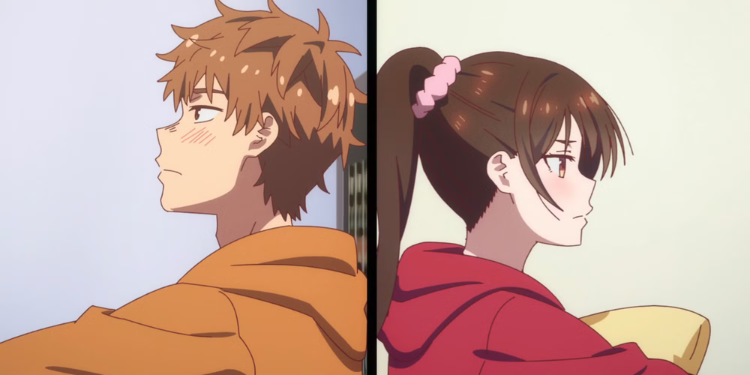 Kazuya and Chizuru in an emotional moment from Rent-a-Girlfriend Season 4
