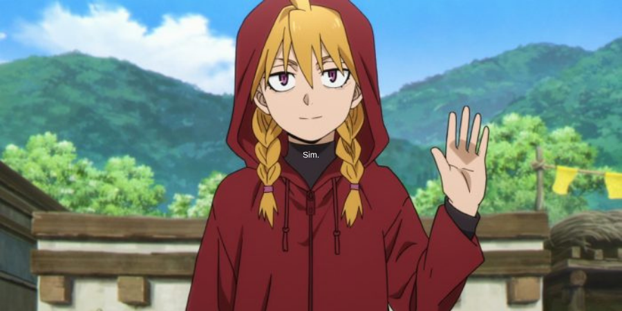 Asa wearing a red hood in Daemons of the Shadow Realm anime