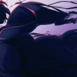 Sung Jinwoo looking upward with his dark coat flowing in the wind, cinematic Solo Leveling artwork