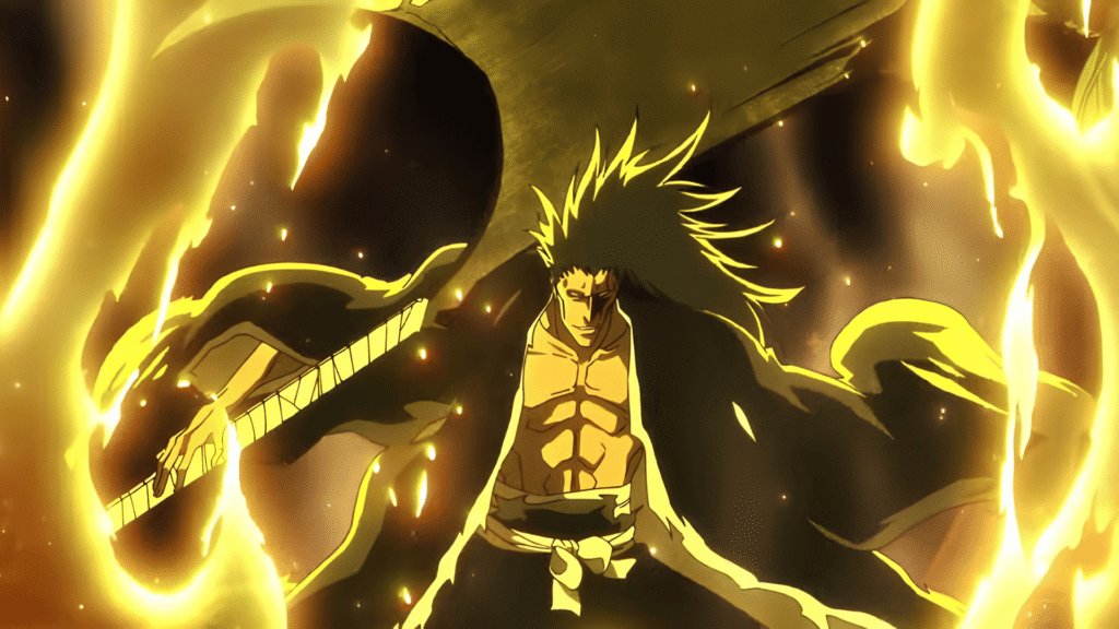 Kenpachi Zaraki's first-ever Bankai, a crimson berserker form, in Bleach TYBW Part 4 episode 4